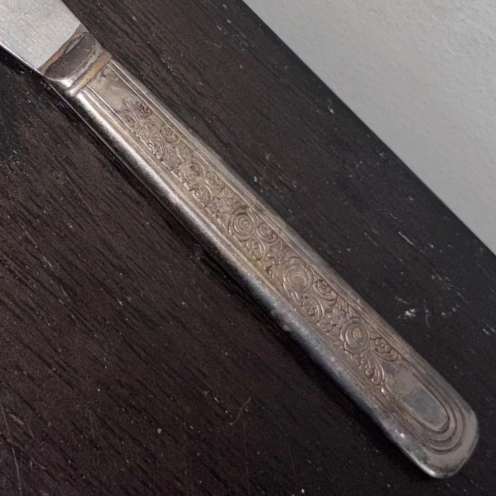 Vintage | Silver Plated‎ | Dinner Knife | Floral Handle